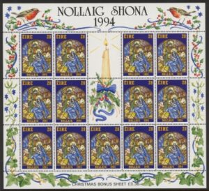 1994 Ireland SG.932a  Christmas sheetlet of 13 U/M (MNH)
