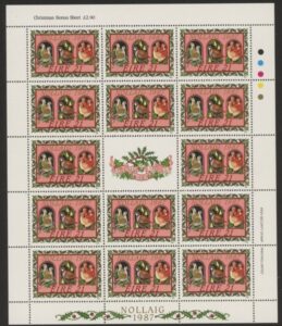 1987 Ireland SG.681a  Christmas sheetlet of 14 U/M (MNH)