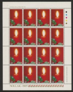 1985 Ireland SG.626a  Christmas sheetlet of 16 U/M (MNH)