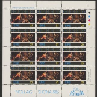 1986 Ireland SG.654a  Christmas sheetlet of 12 U/M (MNH)