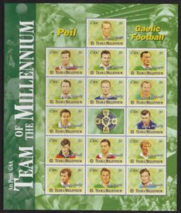 1999 Ireland SG.1236a  GAA Millenium Football Team. sheetlet U/M (MNH)