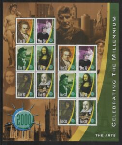 2000 Ireland SG.1315a  New Millennium. 'Arts' . sheetlet U/M (MNH)