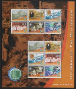 2000 Ireland SG.1377a  New Millennium. 'World Events' . sheetlet U/M (MNH)
