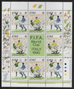 1990 Ireland SG.770a  World Cup Football Italy. sheetlet U/M (MNH)