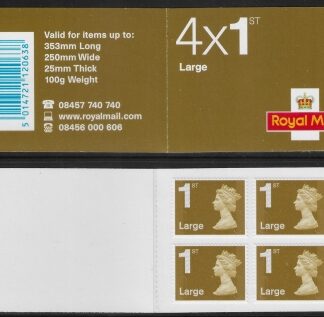RB2 4 x 1st Large Issued 2009 containing U2990 code Foyal. (no date code) Walsall.