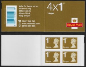 RB2a 4 x 1st Large Issued 2010 containing U3035 code MFIL . MA10 Walsall.