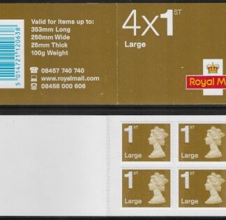 RB2b 4 x 1st Large Issued 2011 containing U3035 code MFIL . MA11 (no Logo) Walsall.