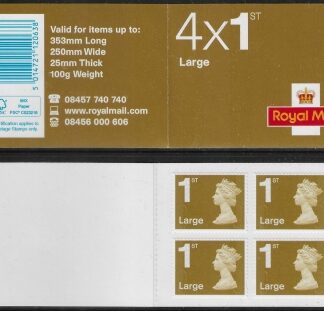 RB2c  4 x 1st Large Issued 2011 containing U3035 code MFIL . MA11 (FSC Logo) Walsall.