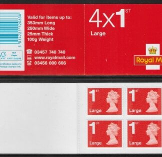 RB4b  4 x 1st Large  Issued 2014 containing U3037 code MFIL MA14  Tel.0345 Walsall.