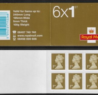 RC1 6 x 1st Issued 2006 containing SG.2655 (PIP)  Plain inside cover.Walsall.