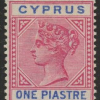 1896 Cyprus SG.42  1pi carmine & blue . M/M