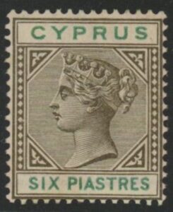 1896 Cyprus SG.45 6pi sepia & green. M/M