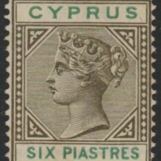 1896 Cyprus SG.45  6pi sepia & green. M/M