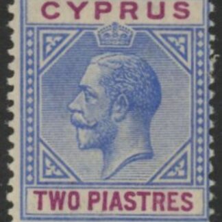 1913 Cyprus KGV SG.78   2pi blue & purple.  M/M