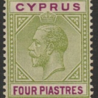 1912 Cyprus KGV SG.79   4pi olive-green & purple.  U/M (MNH)