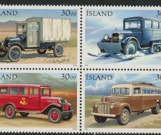 1992 Iceland SG.792-5 (792a)Postal Vehicles Set of 4 values U/M  (MNH)