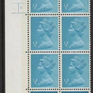 U49  Harrison ½p 2B  FCP/GA   Cyld. 2 no dot phos 7 U/M (MNH)