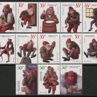 2000 Iceland SG.939-51 Christmas Yule Goblins Set of 13 values U/M (MNH)