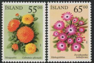 2001 Iceland SG.986-7 Summer Flowers (2) Set of 2 values U/M (MNH)