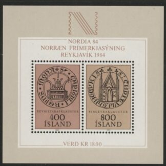 1982 Iceland MS.619 Nordia 84 Stamp Exhibition Mini Sheet U/M (MNH)