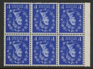 SB20a Tudor Crown 6 x 1d. wmk inverted perf I. (trimmed perfs). LM/M