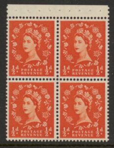 SB9 Crowns 4x½d, wmk. upright. perf AP (good perfs) U/M (MNH)