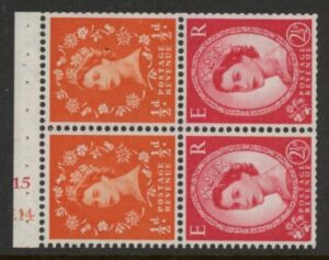 SB13a Crowns 2 x ½d, 2 x 2½d wmk s/way right perf I  Cyld. E14 J15   U/M (MNH)