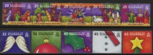 2004 Guernsey SG.1050-9 Christmas Set of 10 values U/M (MNH)