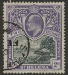 1903 St Helena. KEVII  SG.60 2/- black & violet. fine used.
