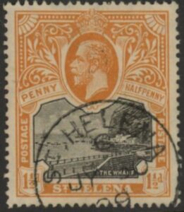 1913 St Helena SG.74  1½d black & dull orange. fine used.