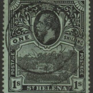 1912 St Helena SG.79  1/- black/green. fine used.