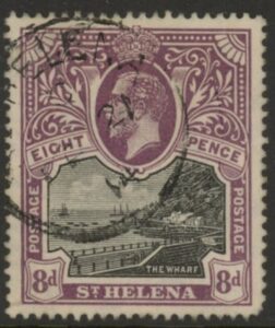 1912 St Helena SG.78  8d black & dull purple. fine used.