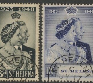 1948 St. Helena SG.143-4  Royal Silver Wedding. fine used.