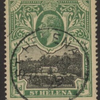 1912 St Helena KGV SG72  1d black & green. fine used.