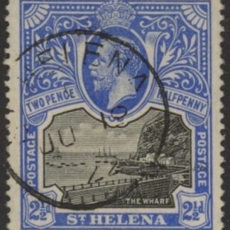1912 St Helena KGV SG76  2½d black & bright blue. fine used.