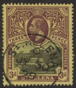 1913 St Helena KGV SG77  2½d black & purple/yellow. fine used.