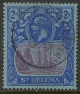 1927 St.Helena SG.108 KGV 2/- purple & blue/blue (wmk. script). very fine used.