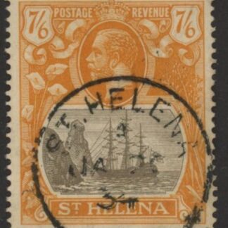 1927 St.Helena SG.111 KGV 7/6d grey-brown & yellow-orange (wmk. script). very fine used.