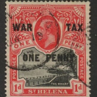 1916 St.Helena SG.87 KGV 1d +1d black & scarlet. fine used.