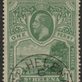 1922 St.Helena SG.89 KGV 1d green (wmk script) very fine used.