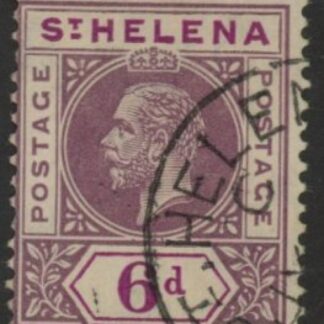 1913 St.Helena SG.86 KGV 6d dull purple & deep purple. very fine used.