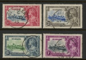 1934 St.Helena SG.124-7 KGV Silver Jubilee. very fine used.