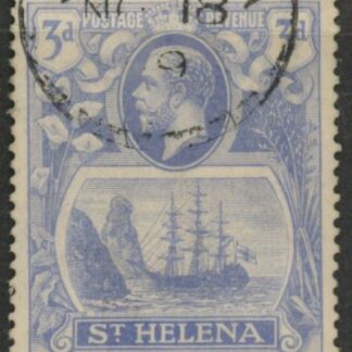 1923 St. Helena - SG.101  3d bright blue. (wmk Script) fine used.