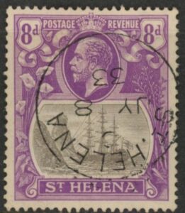 1923 St. Helena - SG.105  8d grey & bright violet. (wmk Script) very fine used.