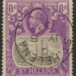 1923 St. Helena - SG.105  8d grey & bright violet. (wmk Script) very fine used.