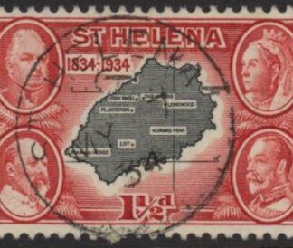 1934 St. Helena - SG.116  1½d black & scarlet. (wmk Script) very fine used.