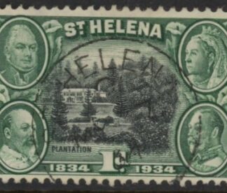 1934 St. Helena - SG.115  1d black & green. (wmk Script) very fine used.