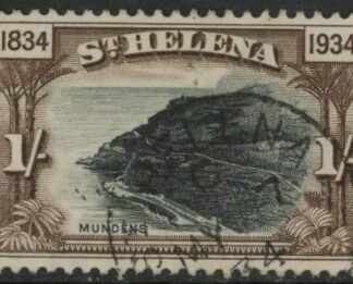 1934 St. Helena - SG.120  1/- black & chocolate. (wmk Script) very fine used.