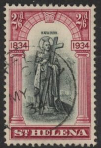 1934 St. Helena - SG.121  2/6d black & lake. (wmk Script) very fine used.