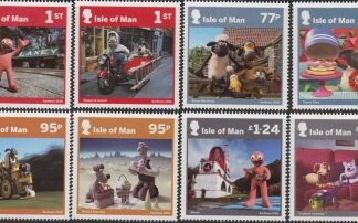 2016 IOM SG.2147-54 Aardman 40 Years Set of 8 values U/M (MNH)
